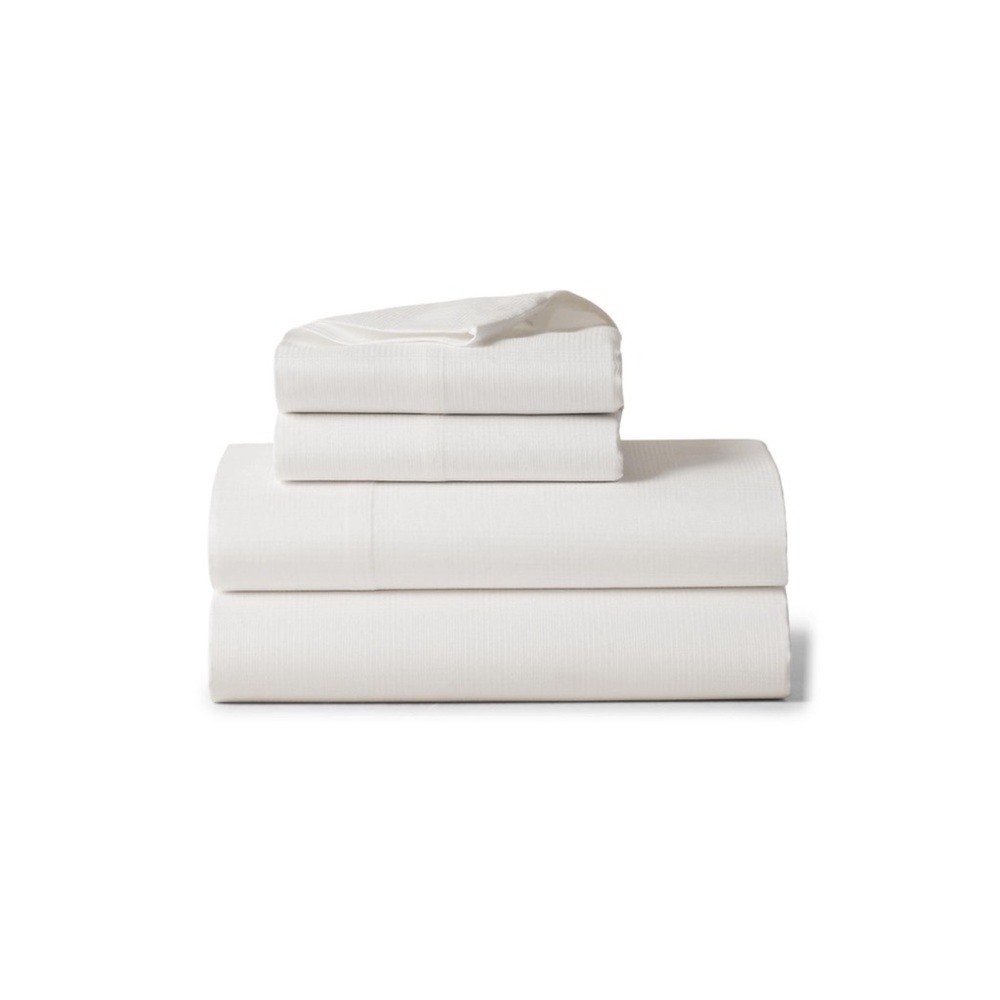 Ralph Lauren Bedding Organic Cotton Lovan Jacquard King Flat Sheet Parchment NWT